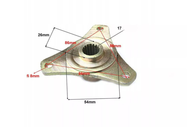 Moyeu de roue arrière quad 3 fixations